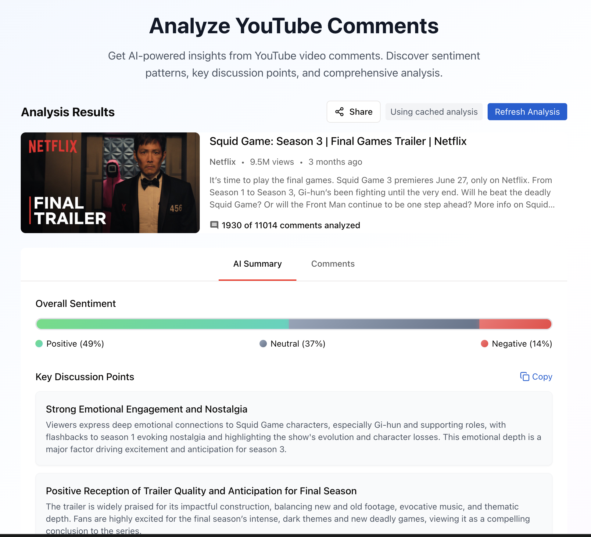 YT Comments Analyzer